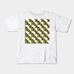 ’Zangles’ - in Apple Green and Burgundy on a White base Kids T-Shirt